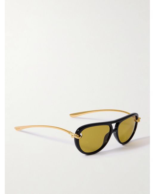 Bottega Veneta Black Aviator-style Acetate Sunglasses for men