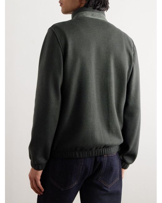 Loro Piana Black Cashmere Zip-up Sweater for men