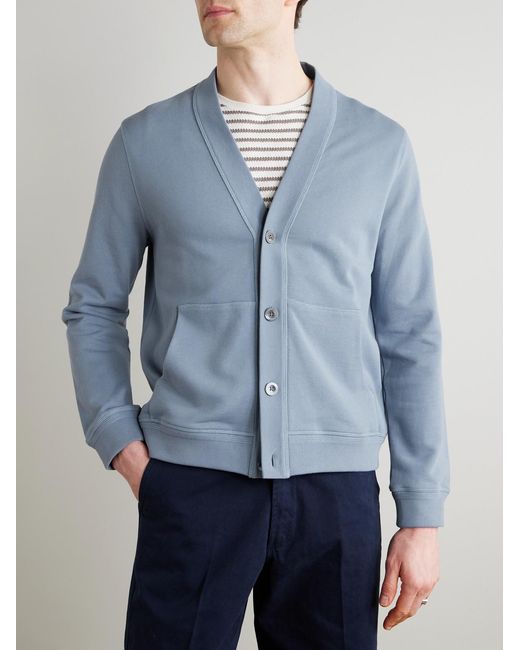 Mr P. Blue Cotton-Jersey Cardigan for men