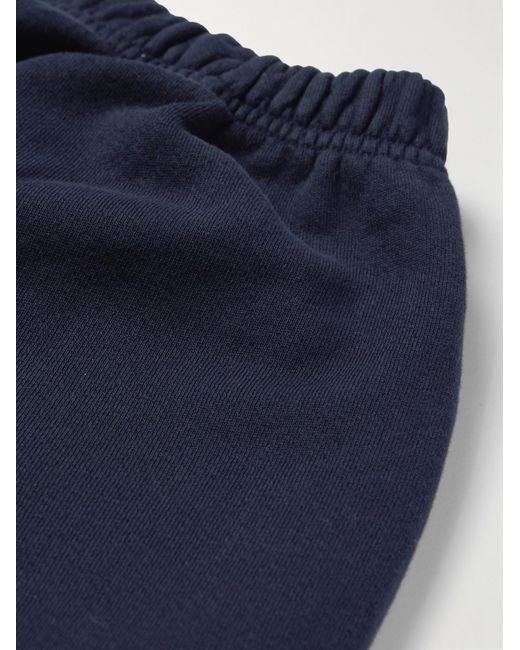Les Tien Blue Tapered Garment-dyed Cotton-jersey Sweatpants for men