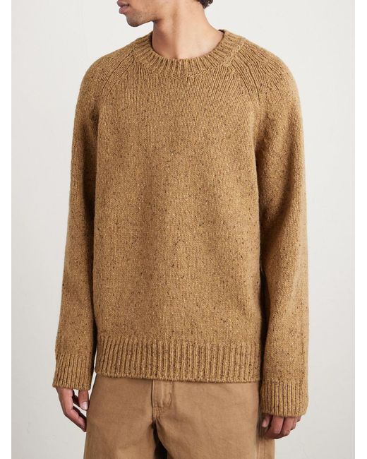 Harris Flecked Virgin Wool Sweater di A.P.C. in Natural da Uomo