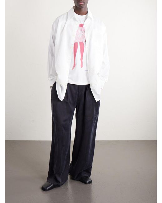 Our Legacy White Vast Layered Embroidered Cotton-poplin Shirt for men