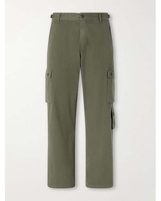 Human Made Green Straight-Leg Logo-Appliquéd Cotton Cargo Trousers for men