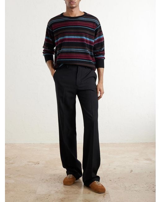 Dries Van Noten Blue Muroli Striped Cashmere Sweater for men