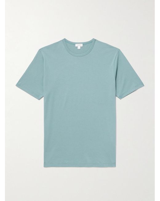 Sunspel Blue Slim-Fit Supima Cotton-Jersey T-Shirt for men
