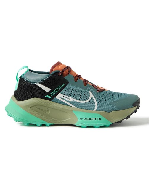 Nike Zoomx Zegama Rubber-trimmed Mesh Trail Running Sneakers in Green ...