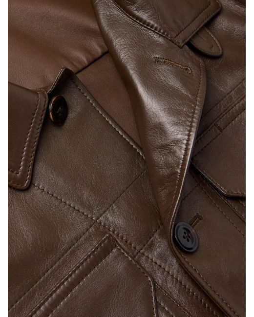 Tom Ford Brown Leather Jacket for men