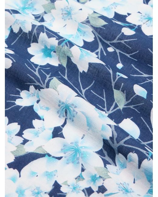 Blue Blue Japan Blue Sakura Kaza Printed Cotton-Voile Bandana for men