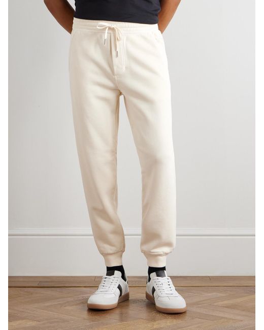 Tom Ford Schmal zulaufende Jogginghose aus Baumwoll-Jersey in Natural für Herren