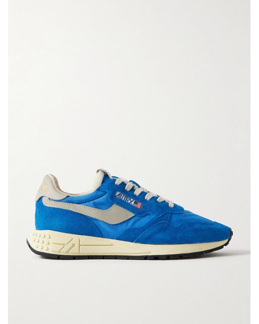 Autry Blue Reelwind Low Suede And Shell Sneakers for men