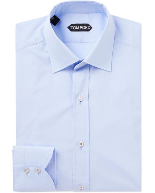 Tom Ford Blue Cotton-poplin Shirt for men