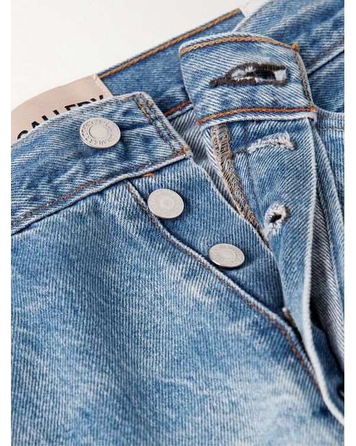 GALLERY DEPT. Blue Super G Straight-Leg Logo-Appliquéd Distressed Jeans for men