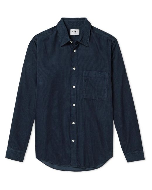 NN07 Blue Arne 5120 Cotton-blend Corduroy Shirt for men