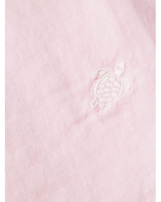 Vilebrequin Pink Caroubis Linen Shirt for men