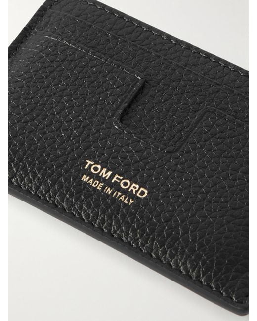 Tom Ford Black Full-Grain Leather Cardholder for men