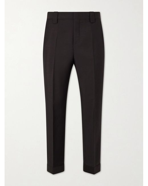 Versace Black Straight-leg Wool And Mohair-blend Trousers for men
