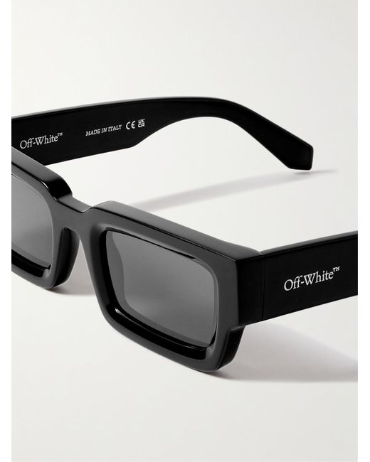 Off-White c/o Virgil Abloh Black Lecce Rectangular-frame Acetate Sunglasses for men