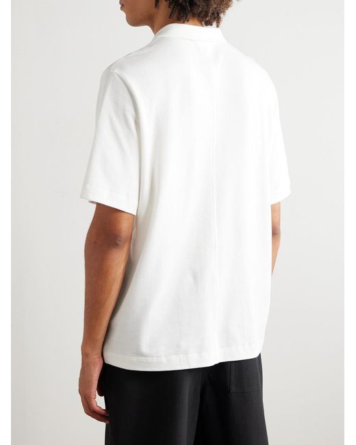 SSAM White Cotton And Silk-blend Piqué Polo Shirt for men