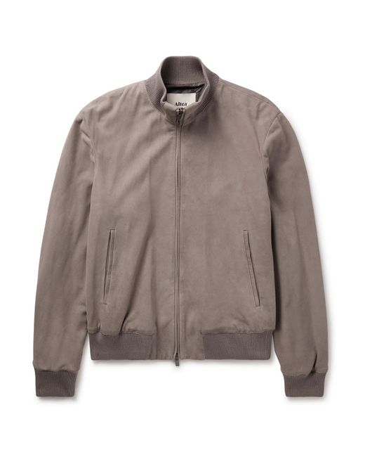 Altea Brown Lennox Suede Bomber Jacket for men