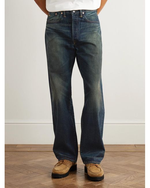 RRL Blue Straight-Leg Jeans for men