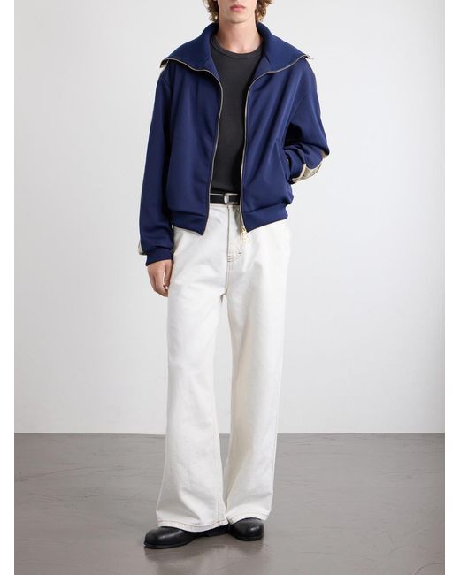 Kapital Blue Jersey Zip-Up Sweatshirt for men