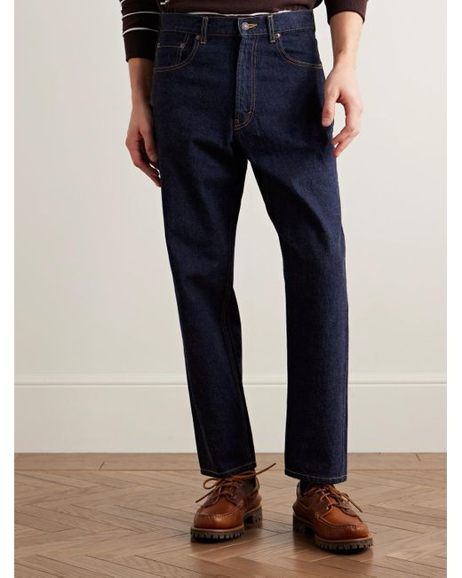 Beams Plus Blue Wide-Leg Jeans for men
