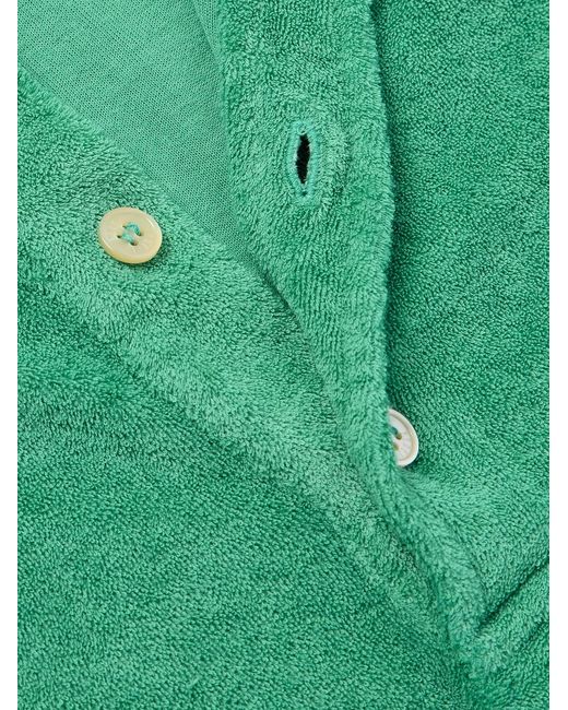 Fedeli Green Mondial Slim-Fit Cotton-Terry Polo Shirt for men