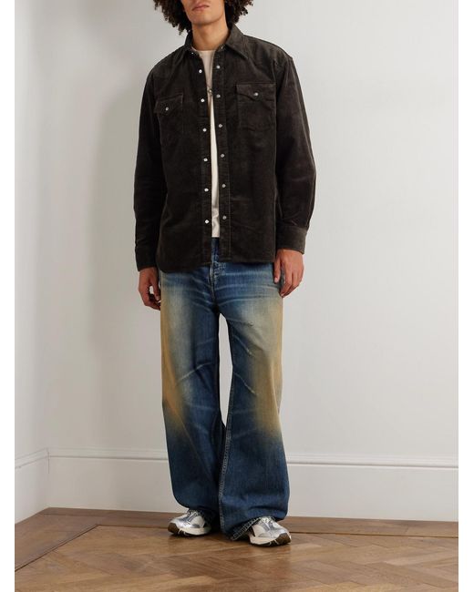 NN07 Black Ricky 50004 Organic Cotton-Corduroy Western Overshirt for men