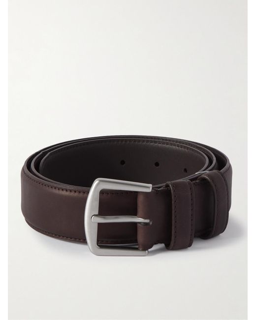Loro Piana Black Alsavel 3cm Leather Belt for men