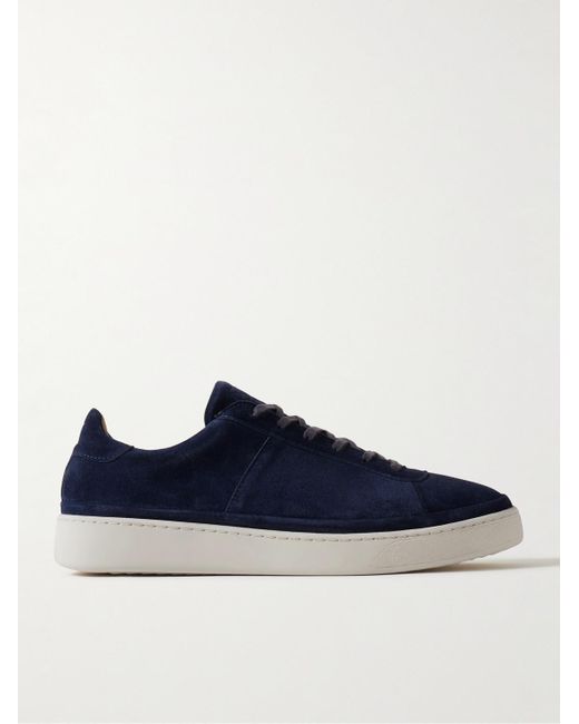 Mulo Blue Waxed-Suede Sneakers for men
