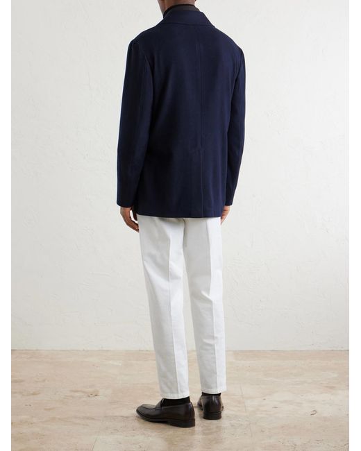 Canali Blue Double-Breasted Wool Jacket for men