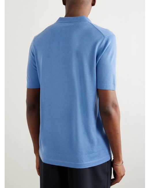 Gabriela Hearst Blue Stendhal Cashmere Polo Shirt for men