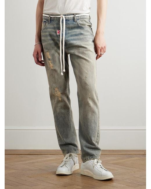 Jeans A Gamba Dritta Slim-Fit di RRR123 in Gray da Uomo