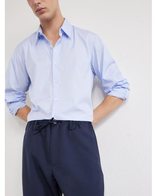 Dries Van Noten Blue Curles Cotton-poplin Shirt for men