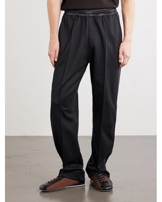 Wales Bonner Black Form Straight-Leg Striped Jersey Sweatpants for men