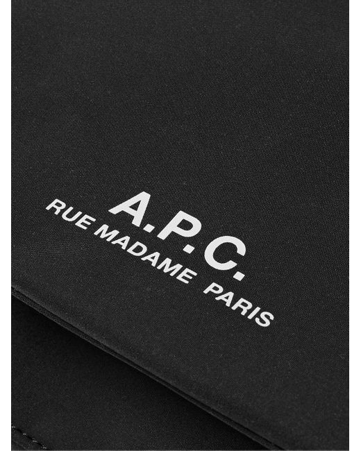 A.P.C. Black Journal Small Logo-Print Recycled-Nylon Messenger Bag for men