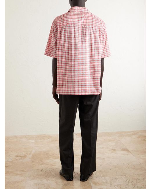 Jil Sander Pink Checked Silk-blend Shirt for men
