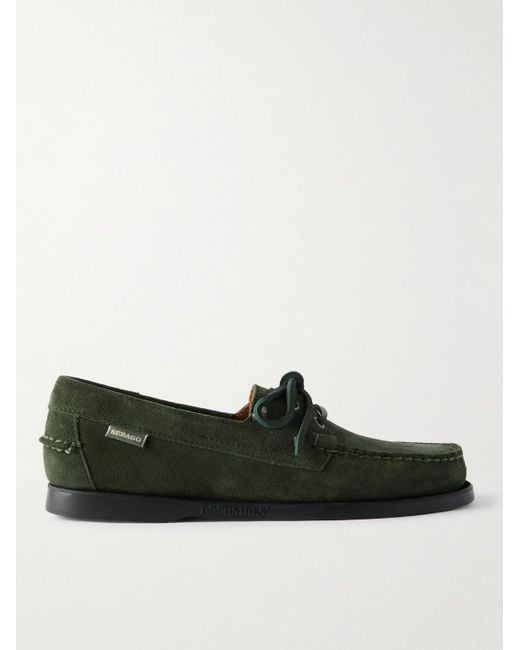 Sebago Docksides Portland Bootsschuhe aus Veloursleder mit Lederbesatz in Green für Herren