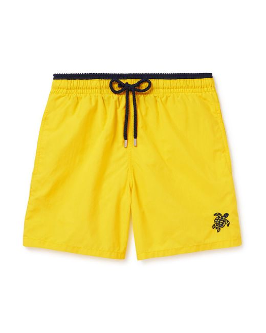 Vilebrequin Yellow Moka Straight-leg Mid-length Econyl® Swim Shorts for men