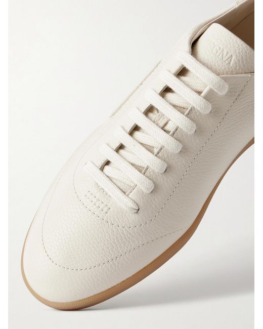 Zegna White 232 Full-grain Leather Sneakers for men