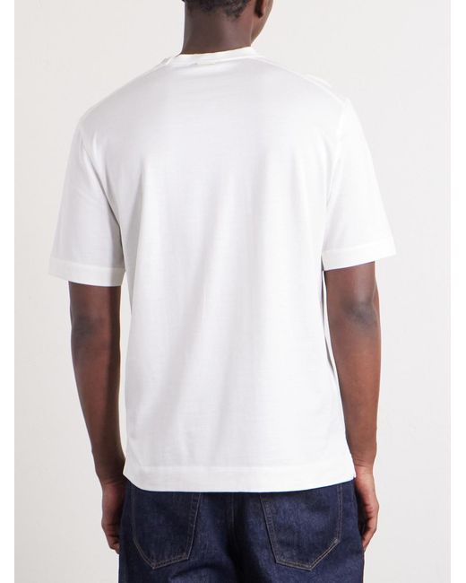 Zegna White Cotton And Silk-blend Jersey T-shirt for men