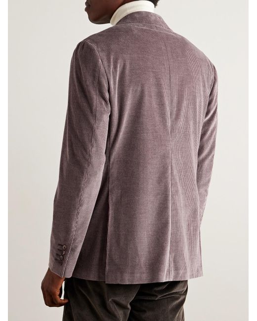 Canali Brown Kei Slim-Fit Cotton-Blend Corduroy Suit Jacket for men