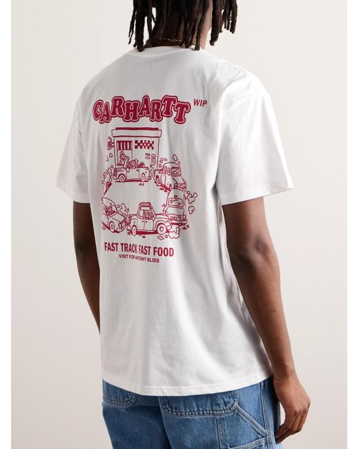Carhartt T-Shirt aus Baumwoll-Jersey mit Logoprint in White für Herren