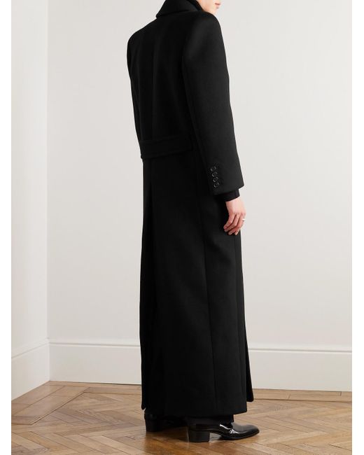 Saint Laurent Doppelreihiger Mantel aus Wolle in Black für Herren
