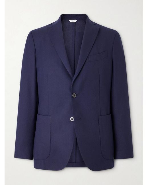 Boglioli Blue K-Jacket Virgin Wool-Hopsack Blazer for men