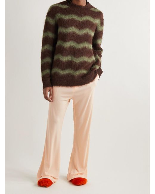Acne Natural Phillus Flared Crepe Trousers for men