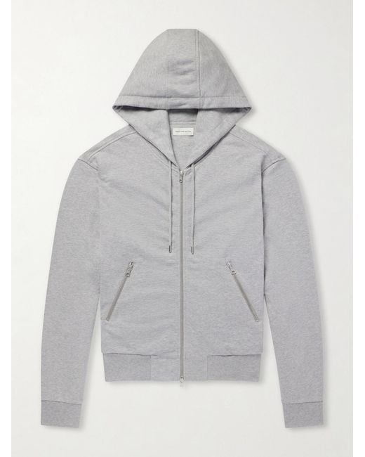 Dries Van Noten Gray Cotton-Jersey Zip-Up Hoodie for men
