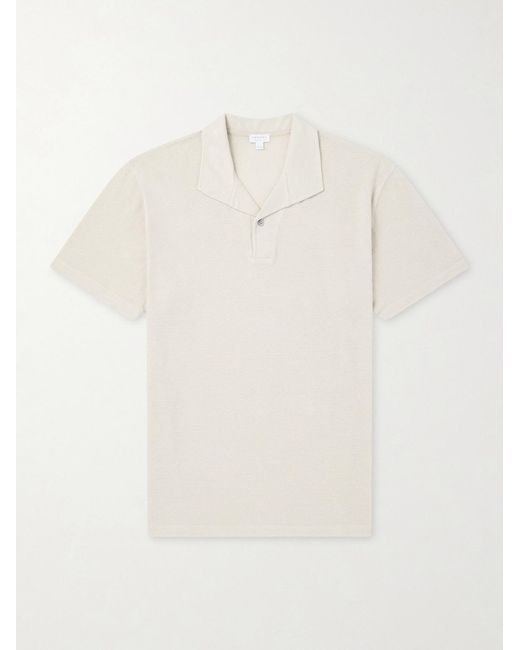 Sunspel Natural Linen-Piqué Polo Shirt for men