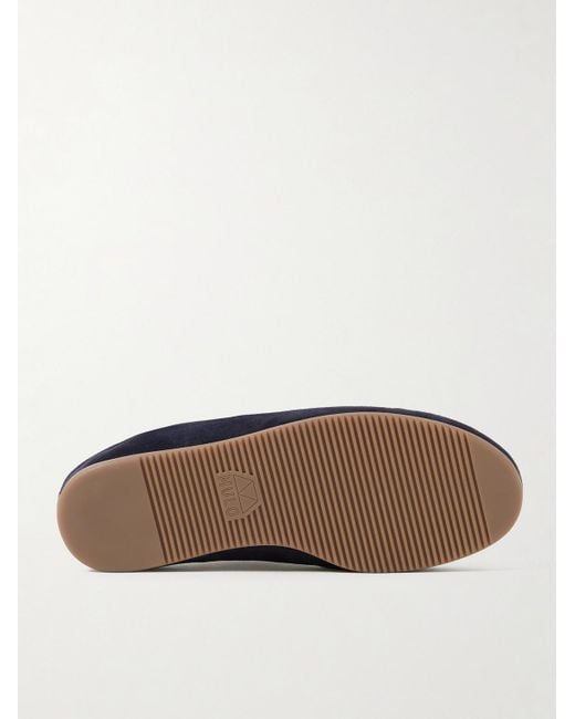 Mulo Blue Shearling-Lined Suede Slippers for men