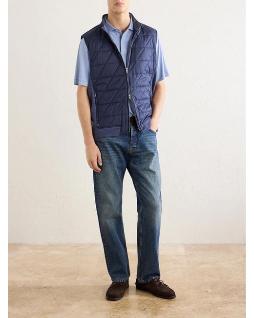 Peter Millar Blue Walker Quilted Shell Vest for men